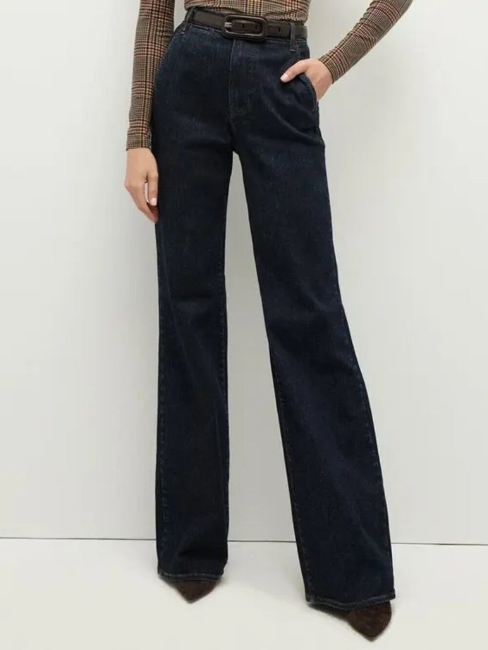 Veronica Beard Crosbie Wide Leg High Rise Indigo Rinse Size 28